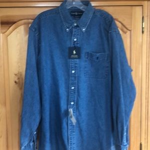 Polo button down jean shirt